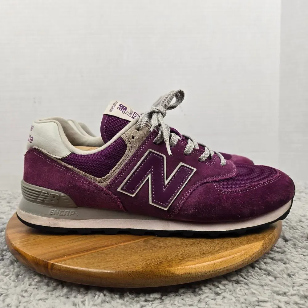 New Balance Mens 12D Classic 574 Core Plus Purple Cactus Flower Casual Sneaker